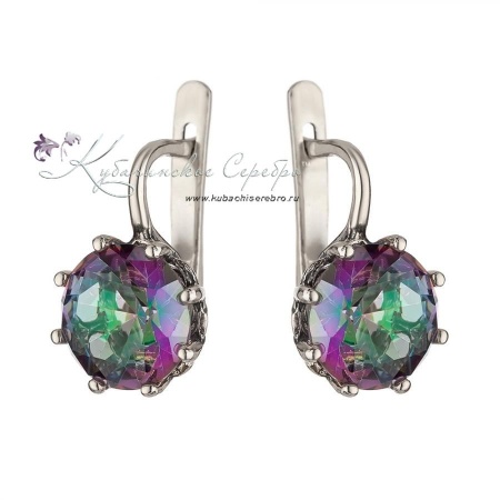 Серьги серебряные с мистиком (Новинка)