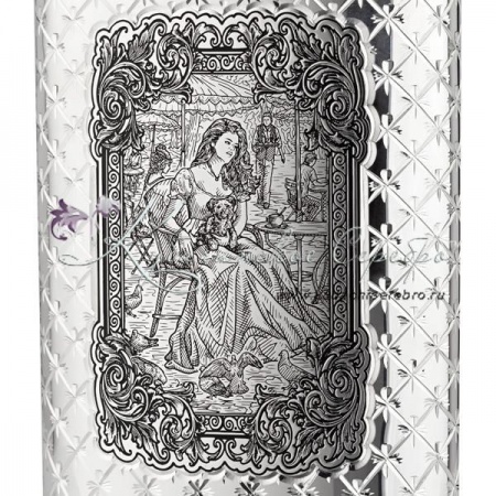 Фляга Девушка с собачкой & Корабль на 190 мл 